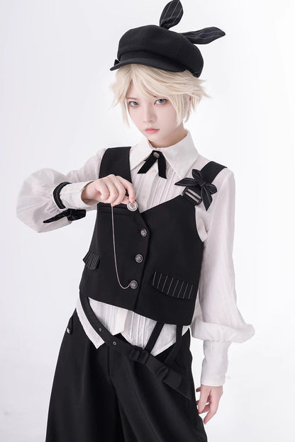 Classic Ouji Shirt - Secret Morning Paper, White, Long Sleeves - additional product view 5