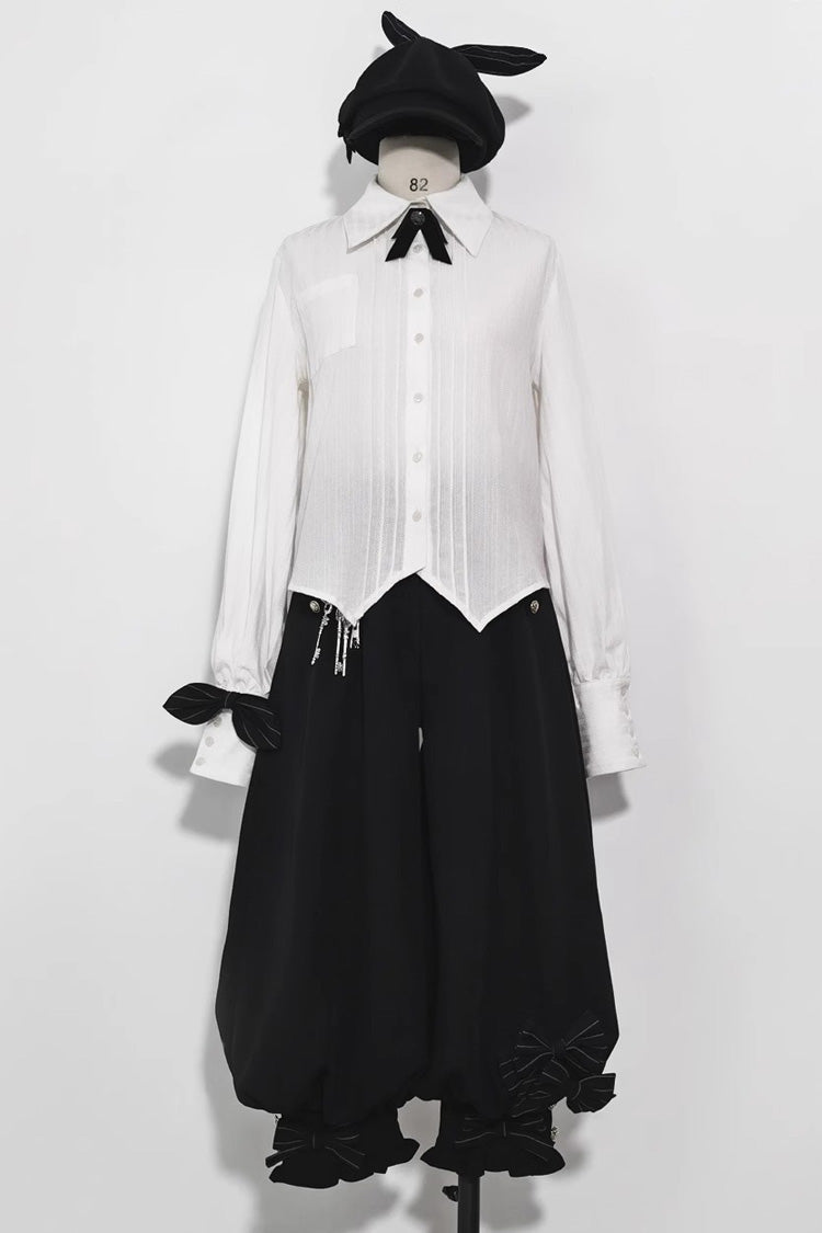Classic Ouji Shirt - Secret Morning Paper, White, Long Sleeves - main product image