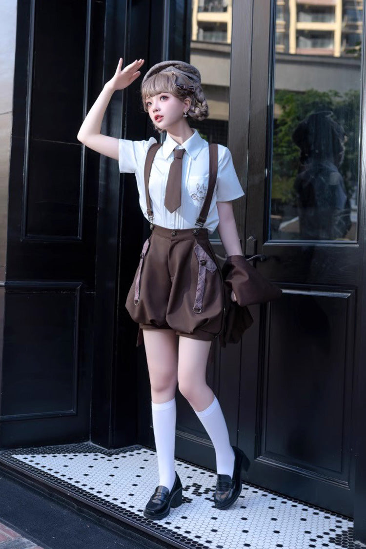 Classic Ouji Shorts - Bunny Detective, Brown - Classic Boy Style - additional product view 2