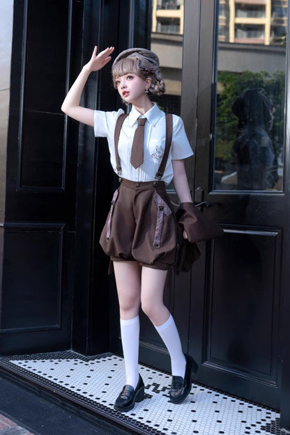 Classic Ouji Shorts - Bunny Detective, Brown - Classic Boy Style - additional product view 2