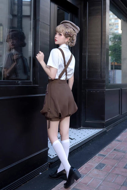 Classic Ouji Shorts - Bunny Detective, Brown - Classic Boy Style - additional product view 5