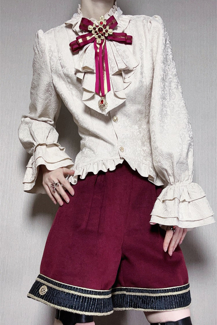 Classic Ouji Shorts - Royal Heir, Red, Long Sleeves, Embroidered - additional product view 11