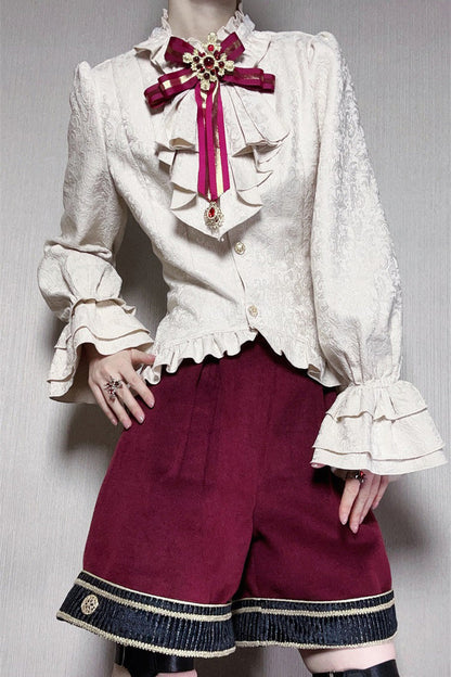 Classic Ouji Shorts - Royal Heir, Red, Long Sleeves, Embroidered - additional product view 11
