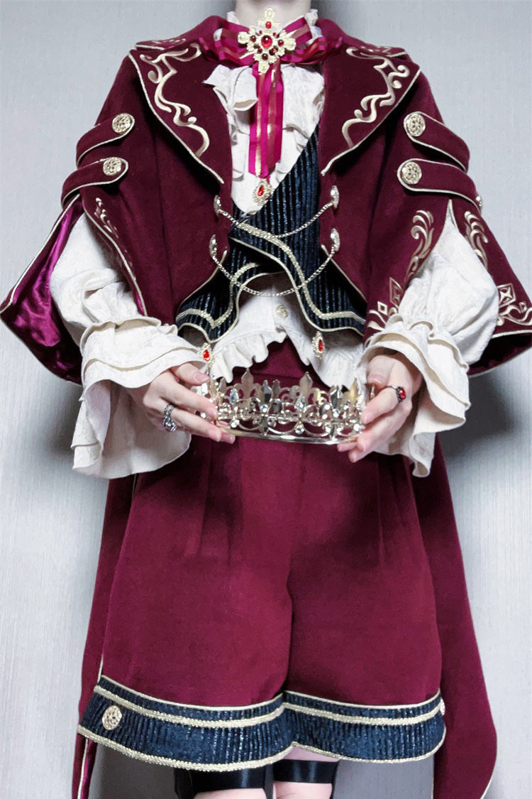 Classic Ouji Shorts - Royal Heir, Red, Long Sleeves, Embroidered - additional product view 12