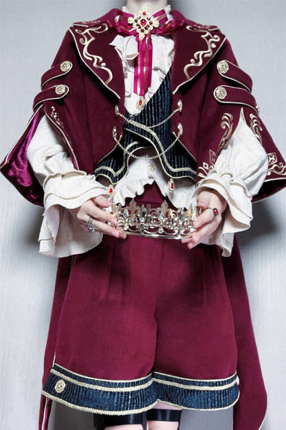 Classic Ouji Shorts - Royal Heir, Red, Long Sleeves, Embroidered - additional product view 12