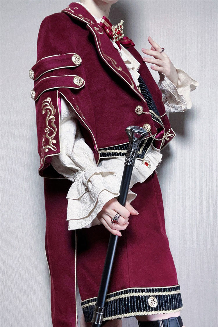 Classic Ouji Shorts - Royal Heir, Red, Long Sleeves, Embroidered - additional product view 13