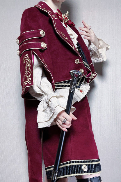 Classic Ouji Shorts - Royal Heir, Red, Long Sleeves, Embroidered - additional product view 13