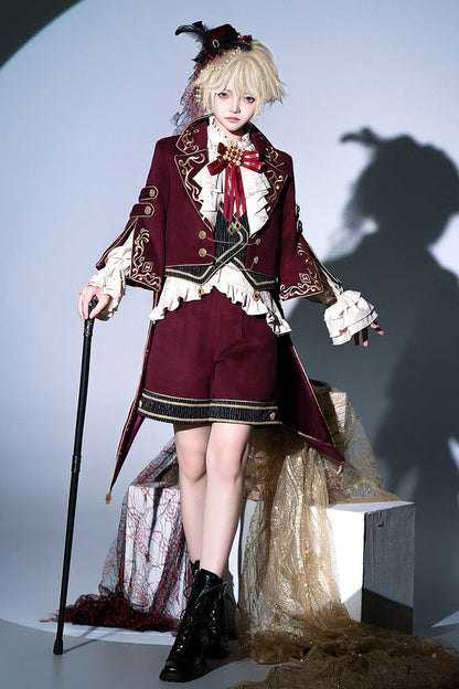 Classic Ouji Shorts - Royal Heir, Red, Long Sleeves, Embroidered - main product image