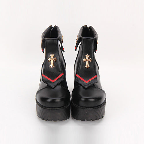 Cross Detail Lolita Heels - Navy Style, 4 Colors, Cross Detail, Sweet Style - additional product view 5