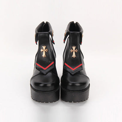 Cross Detail Lolita Heels - Navy Style, 4 Colors, Cross Detail, Sweet Style - additional product view 5