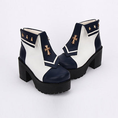 Cross Detail Lolita Heels - Navy Style, 4 Colors, Cross Detail, Sweet Style - main product image