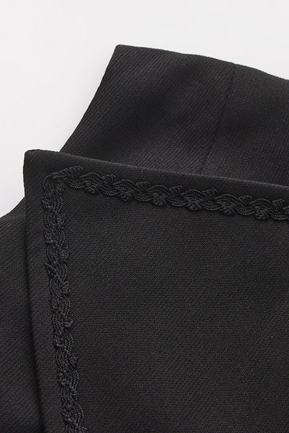 Black [Immortal Silent Agent] Sleeveless Ruffle Ouji Fashion Vintage Elegant Prince Lolita Long Coat