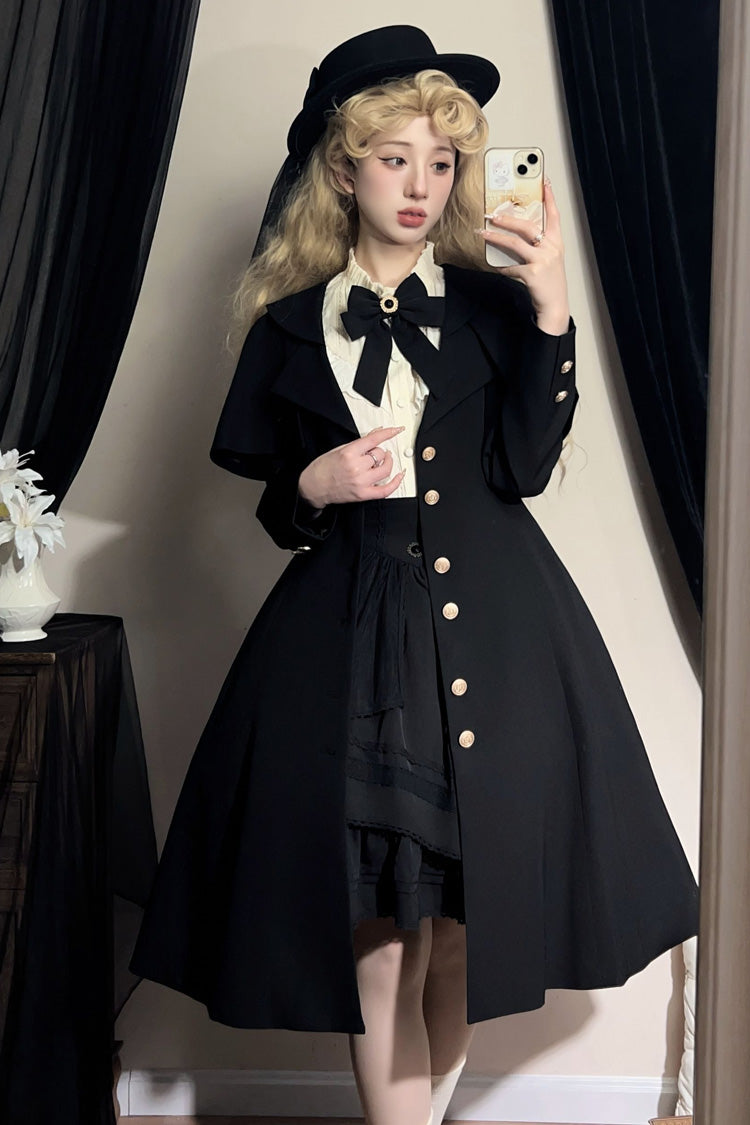 Black [Rich Girl] Long Sleeves Gothic Lolita Coat
