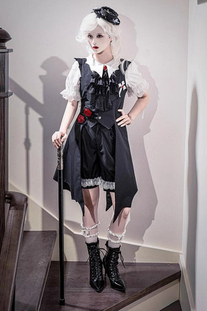 Black [Night Rose] Sleeveless Ouji Prince Handsome Lolita Vest