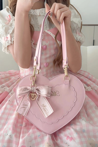 Heart-shaped Bow Elegant Sweet Lolita Crossbody Bag 4 Colors
