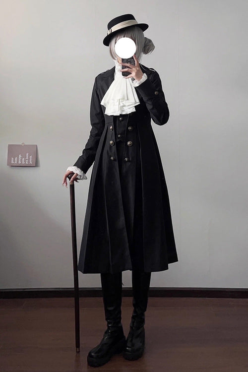 [Paranoid’s Punishment ] Long Sleeves Slim Gothic Lolita Trench Coat 2 Colors