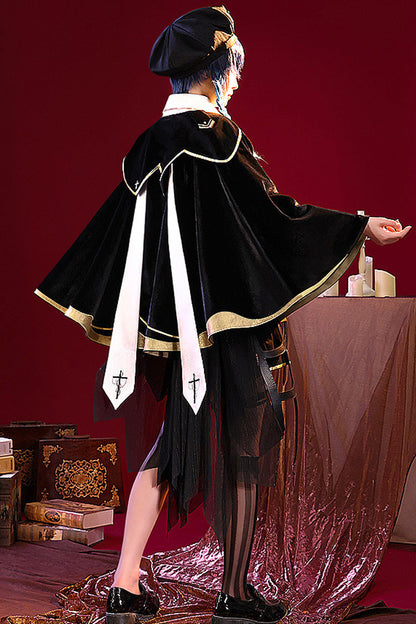 Black/White Choir Super Luxury Print Ouji Fashion Lolita Set