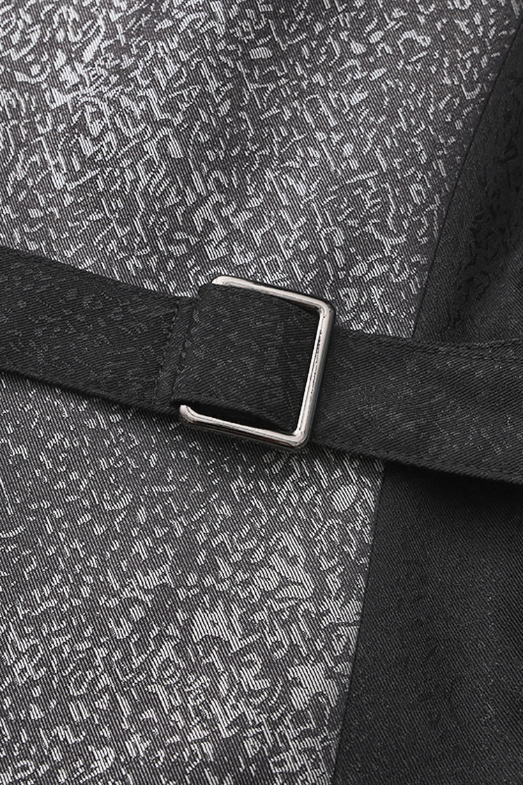 Silver [Eternal Dislocated Boundary] Sleeveless Lace Slim Gothic Elegant Prince Handsome Lolita Long Coat