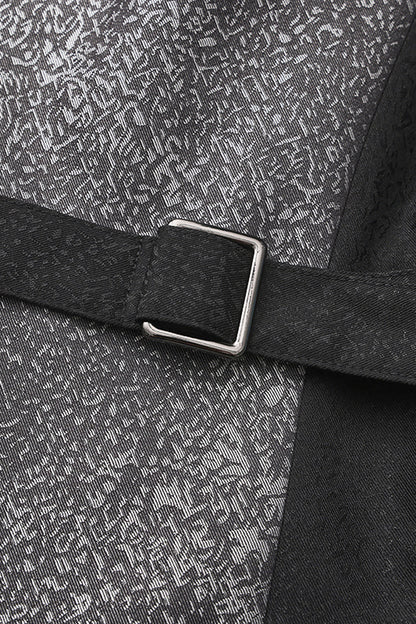 Silver [Eternal Dislocated Boundary] Sleeveless Lace Slim Gothic Elegant Prince Handsome Lolita Long Coat