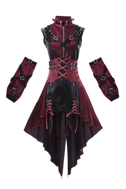 Black/Red [Chief Assassin] Lace-Up Gothic Ouji Lolita Set