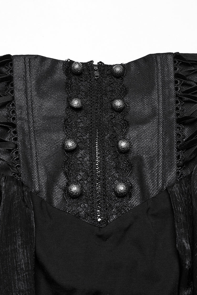 Black Ruffle Lace Women's Gothic Corset Skirt