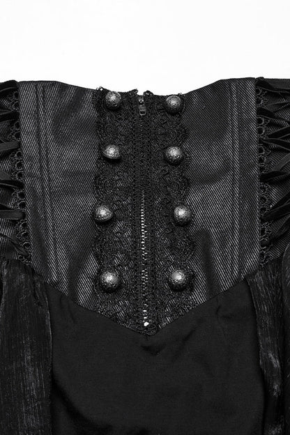 Black Ruffle Lace Women's Gothic Corset Skirt