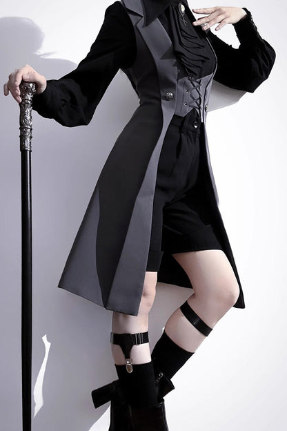 Black/Grey Dark Night Overture Gothic Vintage Ouji Fashion Lolita Vest