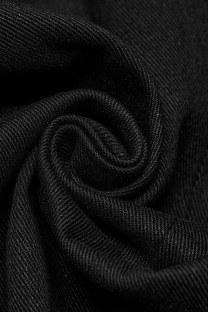Black Stand Collar Stitching Slim Men's Punk Vest