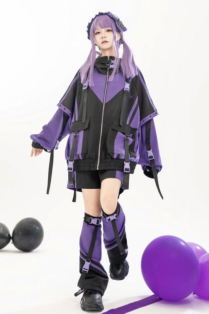 [Wing Light Machinery] Long Sleeves Print Jirai Kei Cool Coat 4 Colors