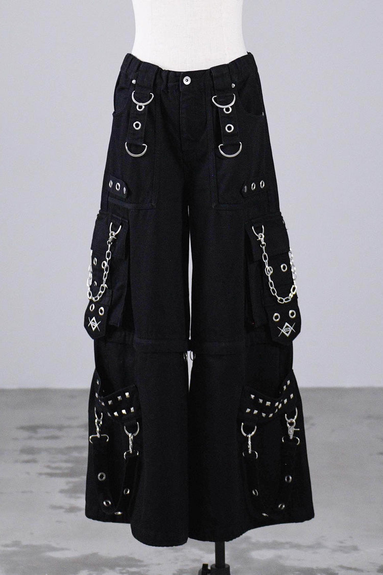Jirai Kei Rivet Punk Japanese Straight-Leg Jeans Pants 2 Colors
