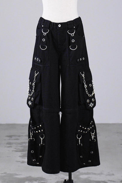 Jirai Kei Rivet Punk Japanese Straight-Leg Jeans Pants 2 Colors