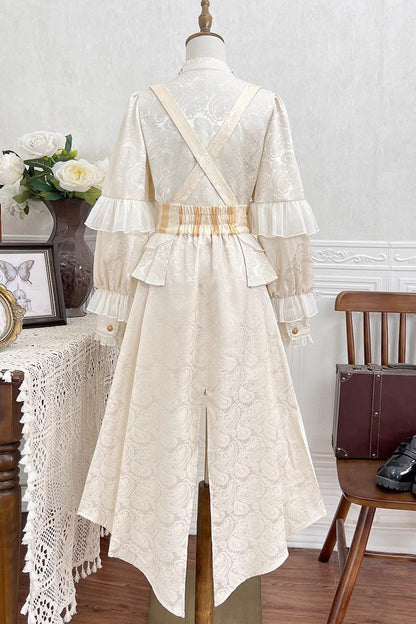 Golden Jacquard Print Ruffle Elegant Prince Handsome Ouji Lolita Shorts