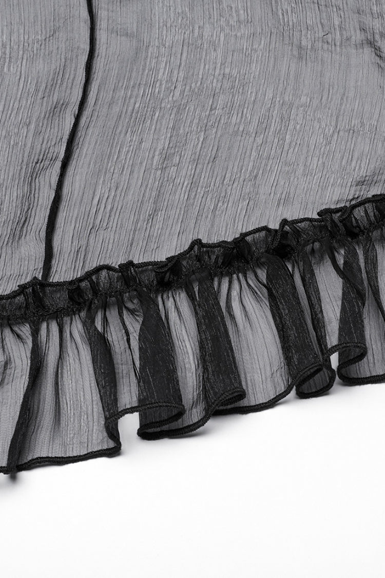Black Ruffle Lace Women's Gothic Corset Skirt