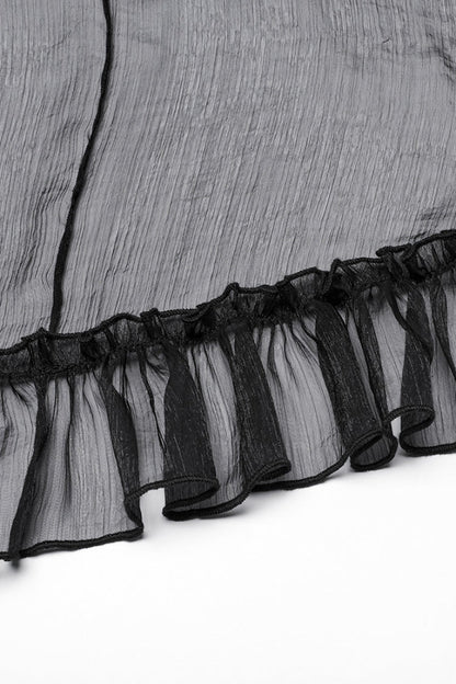 Black Ruffle Lace Women's Gothic Corset Skirt