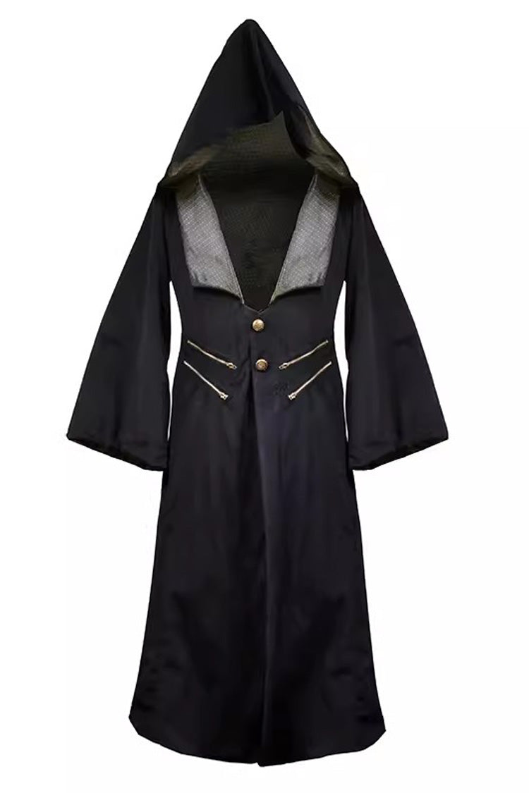 Black Single-breasted Slim Ouji Prince Handsome Magic Wizard Lolita Robe Coat