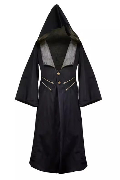 Black Single-breasted Slim Ouji Prince Handsome Magic Wizard Lolita Robe Coat