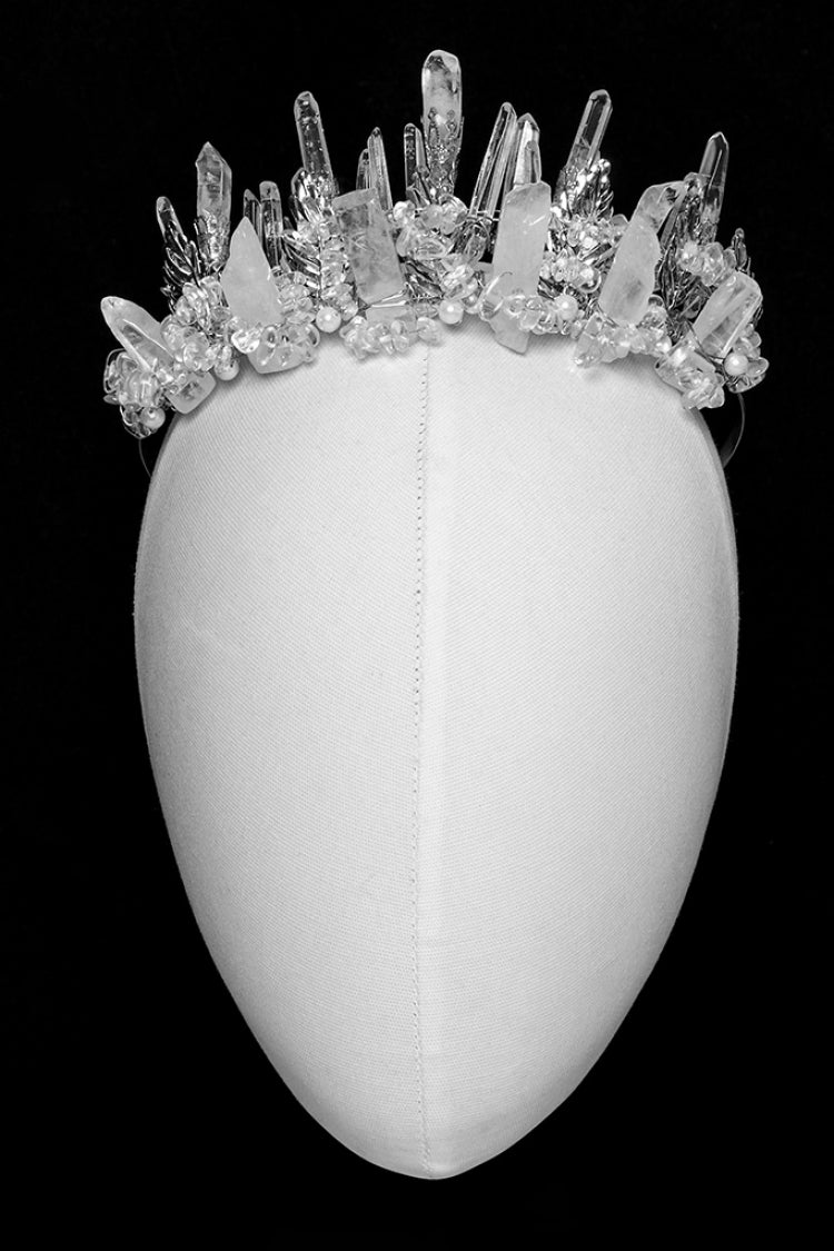White Irregular Beaded Women's Gothic Crystal Headwear