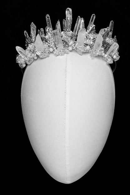 White Irregular Beaded Women's Gothic Crystal Headwear