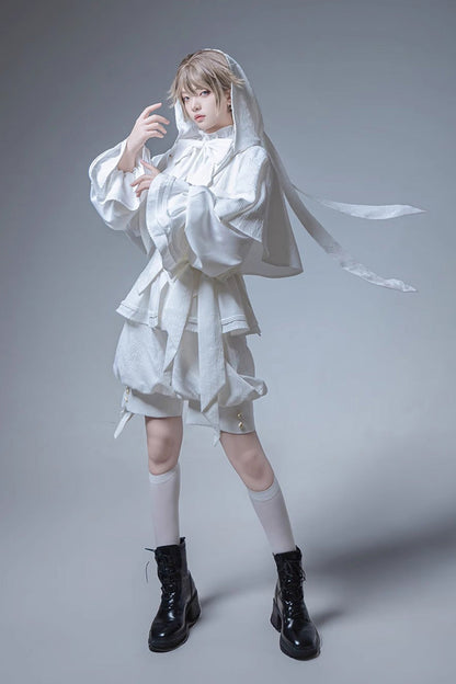 White Rabbit Hunting White Moonlight Edition Vintage Ouji Fashion Lolita Coat