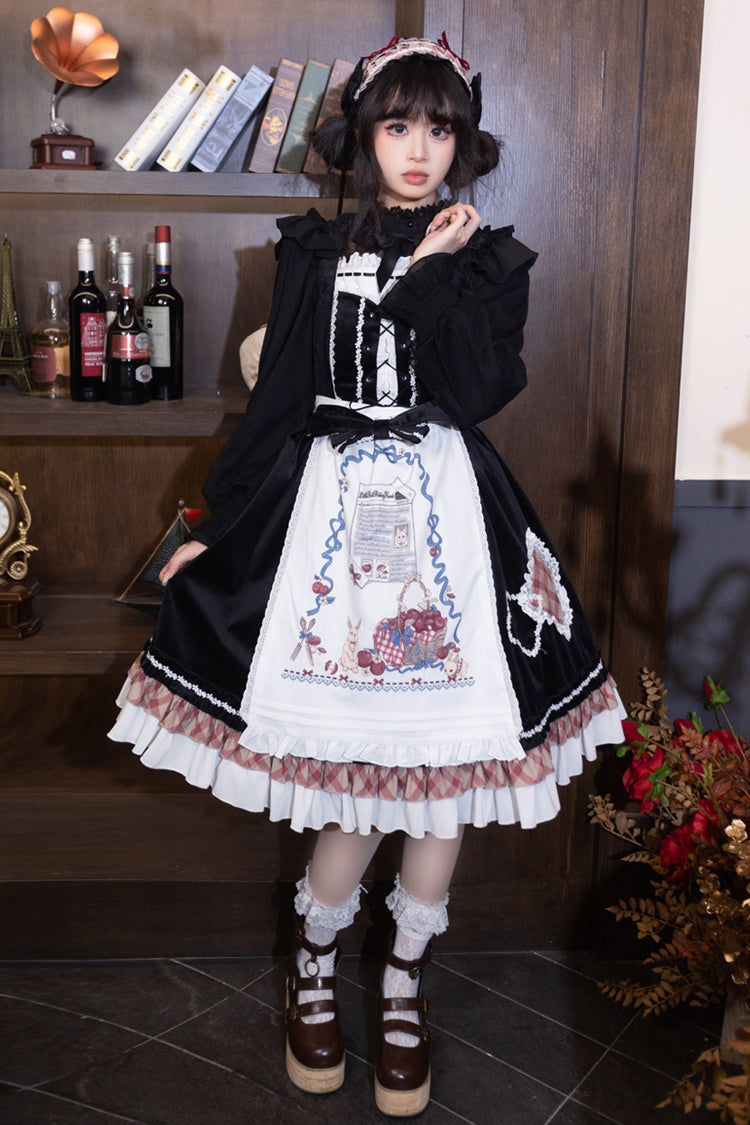 Black [Little Red Riding Hood] Ruffle Bowknot Sweet Lolita Jsk Dress