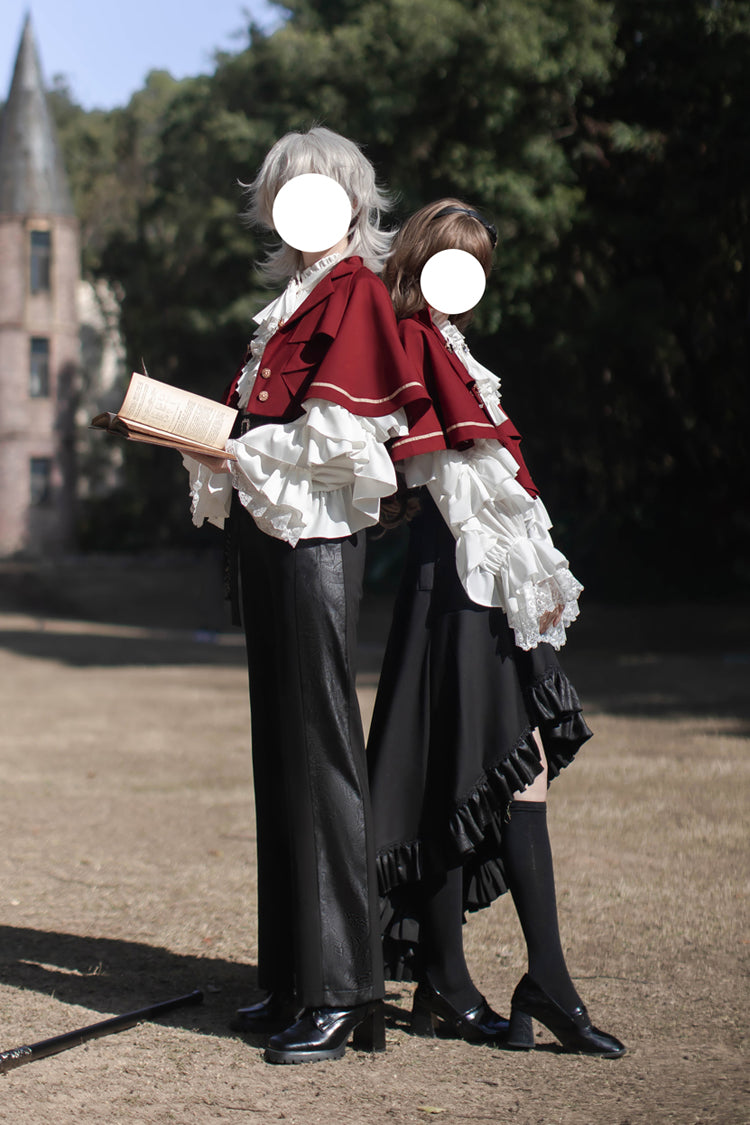 Black [Day and Night Song] Long Sleeves Ruffle Ouji Gothic Lolita Skirt Blouse