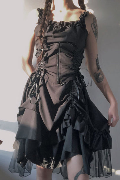 Black Strapless Gothic Lolita JSK Dress