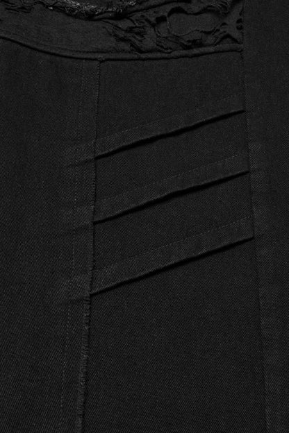 Black Ripped Men's Punk Straight Pants