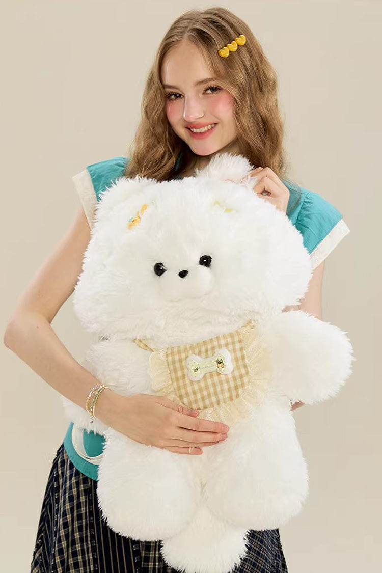 White Cute Samoyed Plush Toy Sweet Lolita Dog Backpack