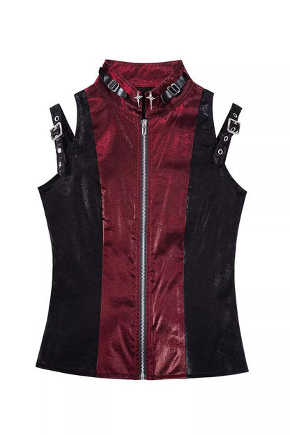 Black/Red [Chief Assassin] Lace-Up Gothic Ouji Lolita Set
