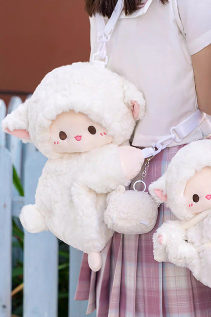 Little Lamb Guli Lying-Down Plush Toy Sweet Lolita Backpack 2 Colors