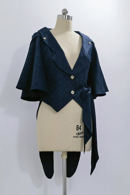 Blue [Rabbit Hunt] Bowknot Vintage Prince Ouji Lolita Coat