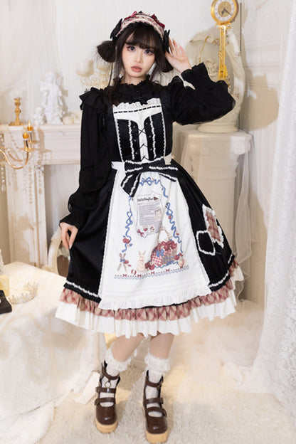 Black [Little Red Riding Hood] Ruffle Bowknot Sweet Lolita Jsk Dress