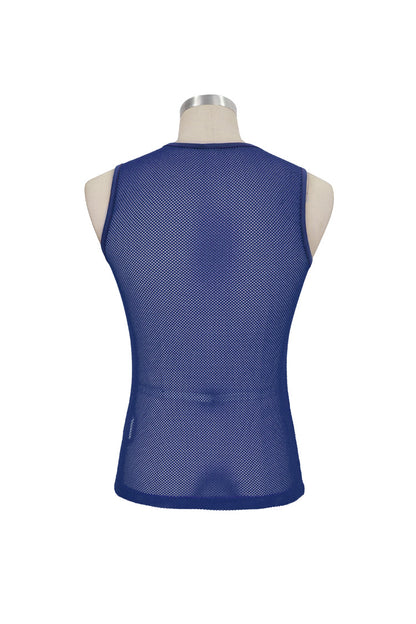 Blue Elasticity Perspective Rhombus Net Yarn Sleeveless Men's Gothic T-Shirt