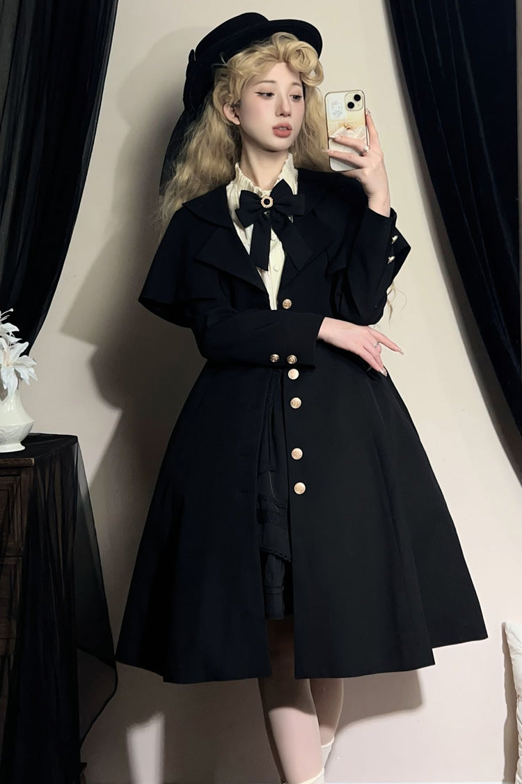 Black [Rich Girl] Long Sleeves Gothic Lolita Coat